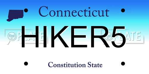 HIKER5 Connecticut License Plate
