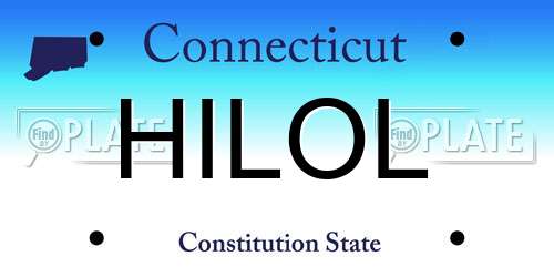 HILOL Connecticut License Plate
