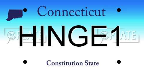 HINGE1 Connecticut License Plate