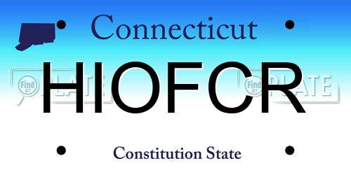 HIOFCR Connecticut License Plate