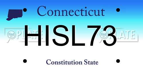 HISL73 Connecticut License Plate