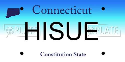 HISUE Connecticut License Plate