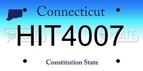 HIT4007 Connecticut License Plate