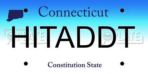 HITADDT Connecticut License Plate