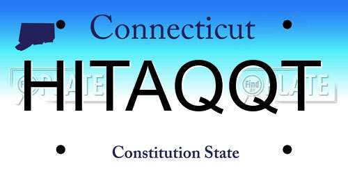 HITAQQT Connecticut License Plate