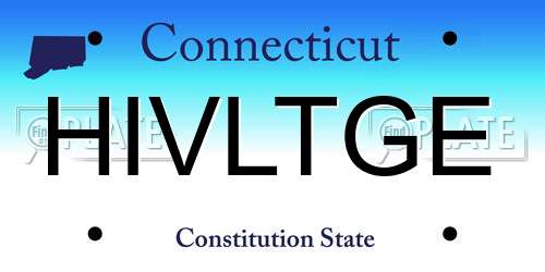 HIVLTGE Connecticut License Plate