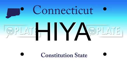 HIYA Connecticut License Plate