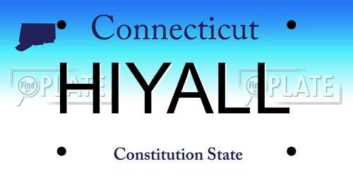 HIYALL Connecticut License Plate