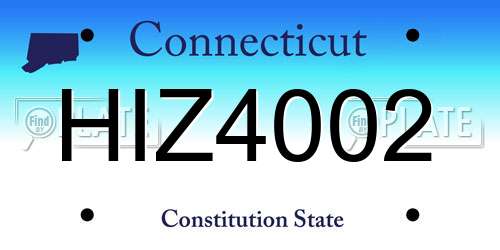 HIZ4002 Connecticut License Plate