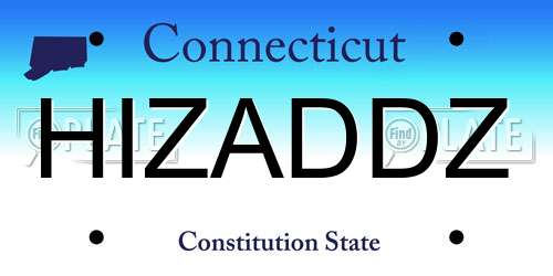 HIZADDZ Connecticut License Plate