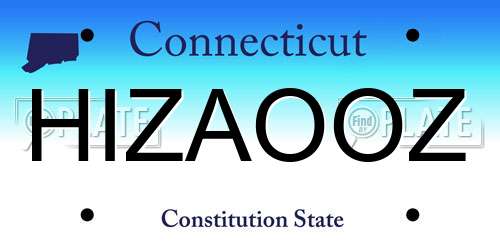 HIZAOOZ Connecticut License Plate