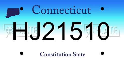 HJ21510 Connecticut License Plate