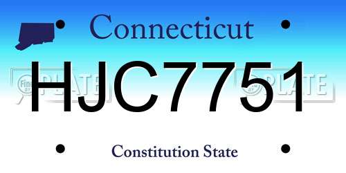 HJC7751 Connecticut License Plate