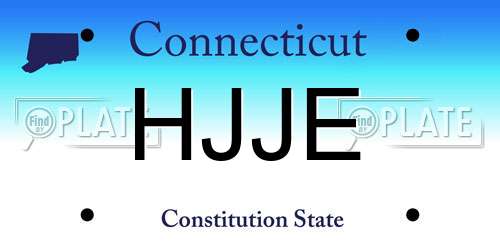 HJJE Connecticut License Plate