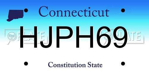 HJPH69 Connecticut License Plate