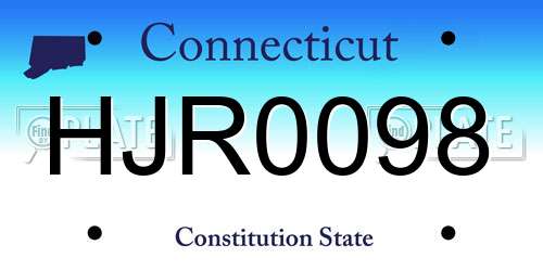 HJR0098 Connecticut License Plate