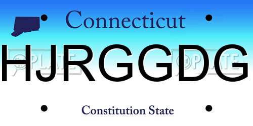 HJRGGDG Connecticut License Plate