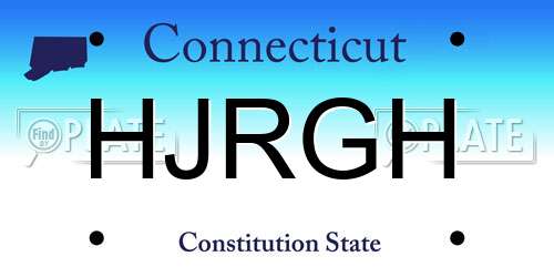 HJRGH Connecticut License Plate