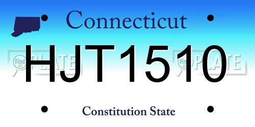 HJT1510 Connecticut License Plate