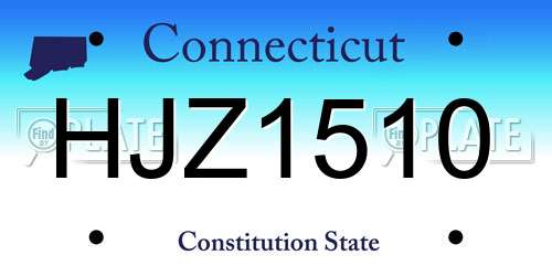 HJZ1510 Connecticut License Plate