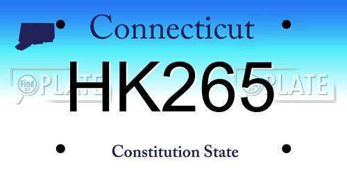 HK265 Connecticut License Plate