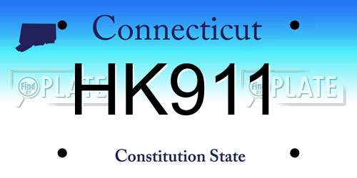 HK911 Connecticut License Plate