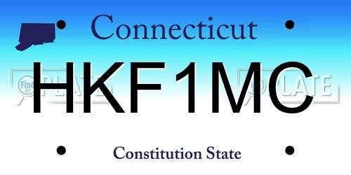 HKF1MC Connecticut License Plate