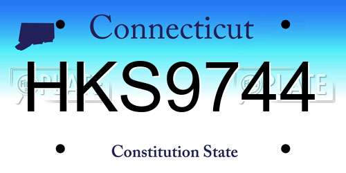 HKS9744 Connecticut License Plate