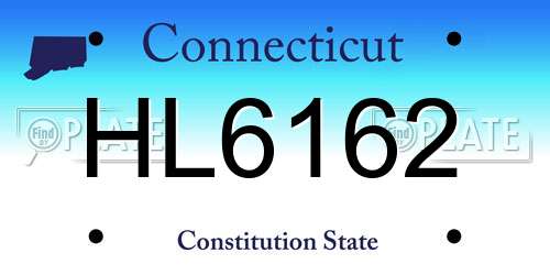 HL6162 Connecticut License Plate