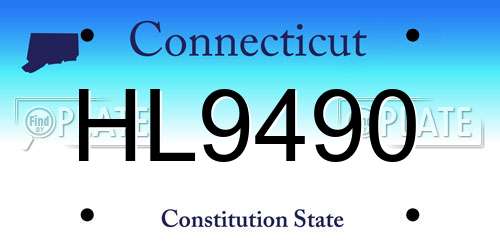 HL9490 Connecticut License Plate