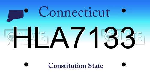 HLA7133 Connecticut License Plate
