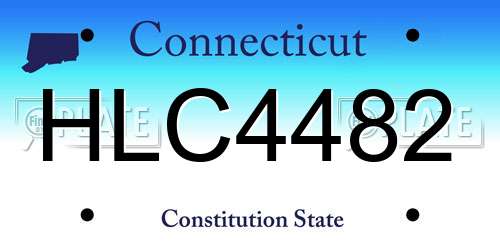 HLC4482 Connecticut License Plate