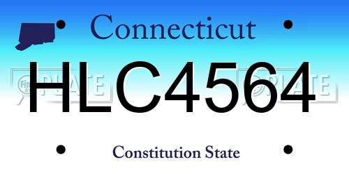 HLC4564 Connecticut License Plate