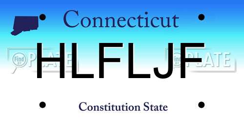 HLFLJF Connecticut License Plate