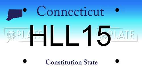 HLL15 Connecticut License Plate