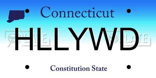 HLLYWD Connecticut License Plate
