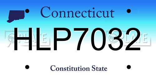 HLP7032 Connecticut License Plate