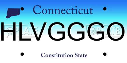 HLVGGGO Connecticut License Plate