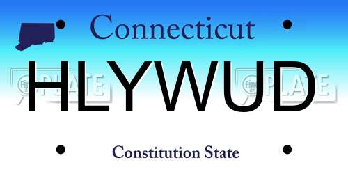 HLYWUD Connecticut License Plate