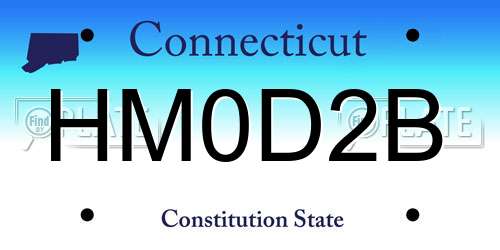 HM0D2B Connecticut License Plate