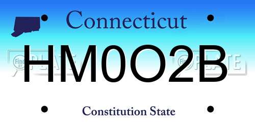 HM0O2B Connecticut License Plate