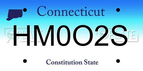 HM0O2S Connecticut License Plate