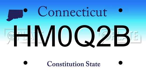 HM0Q2B Connecticut License Plate