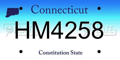 HM4258 Connecticut License Plate