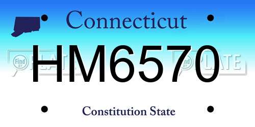 HM6570 Connecticut License Plate