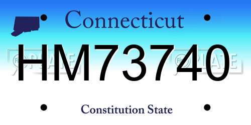 HM73740 Connecticut License Plate