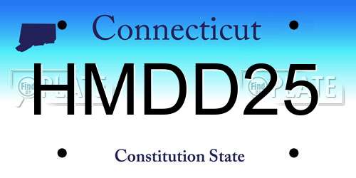 HMDD25 Connecticut License Plate