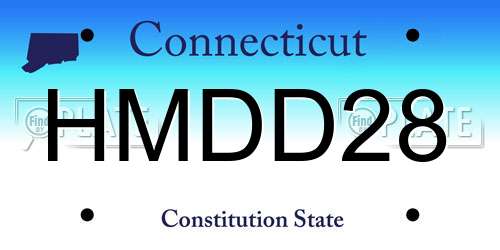HMDD28 Connecticut License Plate