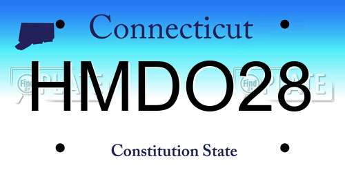 HMDO28 Connecticut License Plate
