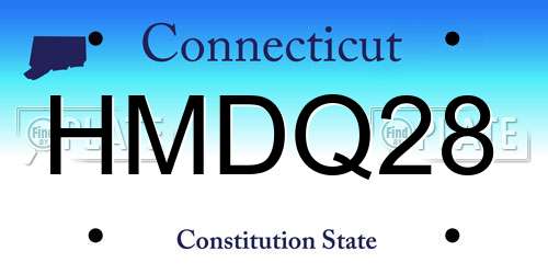 HMDQ28 Connecticut License Plate